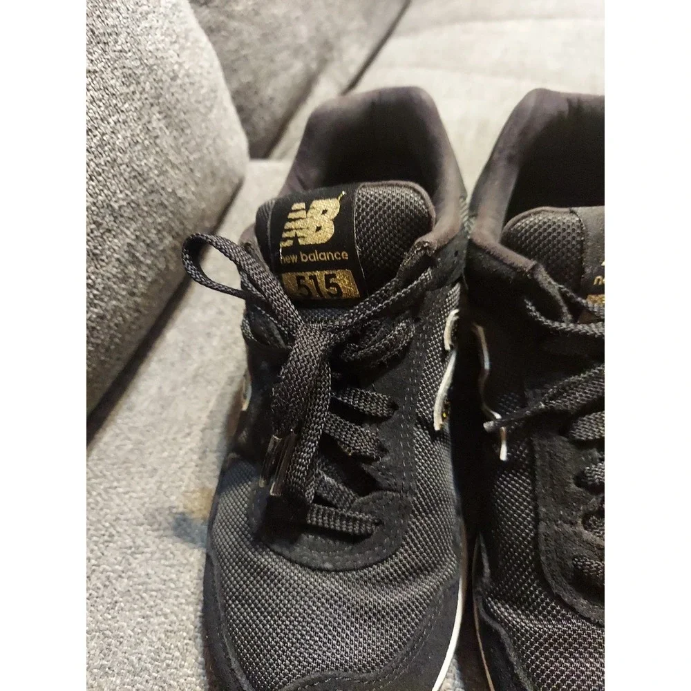New Balance 515 Black w/ gold speckle Casual Sneakers WL515HRB Women's Size 6.5B